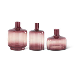 K&K Interiors - Burgundy Transparent Glass Vases