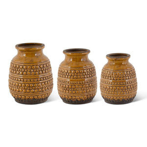 K&K Interiors - Golden Brown Bubble Textured Ceramic Vases (Assorted)