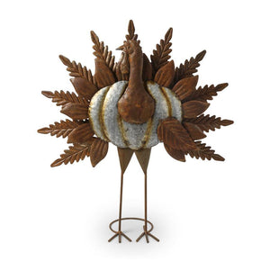 K&K Interiors - 24 Inch Tin Turkey w/ Rusty Tail