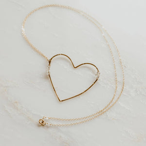 Derive Jewelry - Enchanted Herkimer Diamond Heart Shaped Necklace