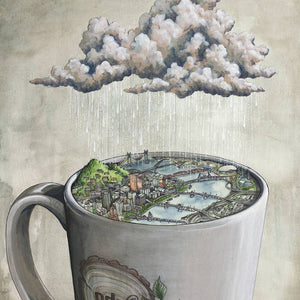 Final Switchback by Katie Jeanne Reim- Coffee City, Portland Oregon Fine Art Matted Print