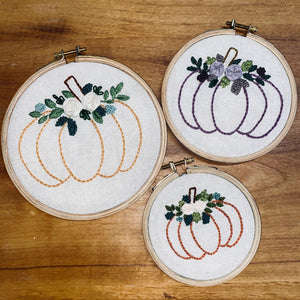 Sass At Home - Pumpkin Embroidery Hoop Art (Assorted Sizes/Colors)
