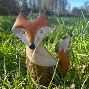 Kalalou - Recycled Wood and Iron Foxes