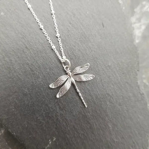 Elizabeth Jewelry - Sterling Silver Dragonfly Necklace