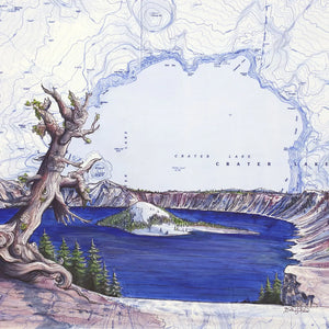 Final Switchback by Katie Jeanne Reim-  Crater Lake Fine Art Matted Print