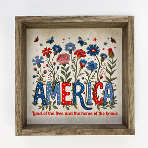 Hangout Home - America Flowers and Butterflies 6x6"