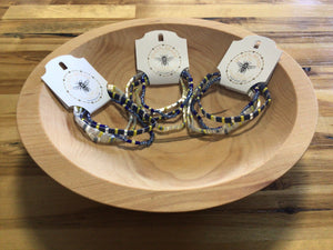 Queen Beadz - 4 Strand Bracelet Pack - Light Blues & Yellow
