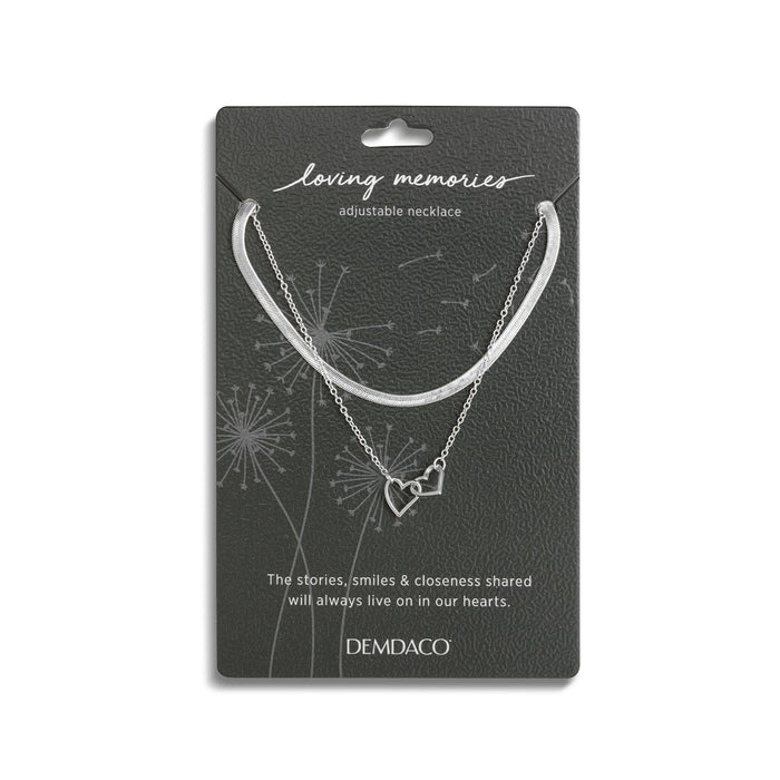 Demdaco - Layered Heart Silver Necklace
