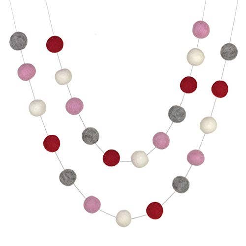 Matthew + Mae - Valentine's Felt Ball Garland (assorted)