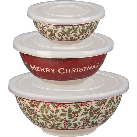 Primitives By Kathy - Merry Christmas Bowl Set