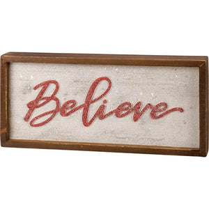 Primitives by Kathy - Nordic Believe Inset Box Sign