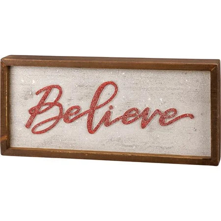 Primitives by Kathy - Nordic Believe Inset Box Sign