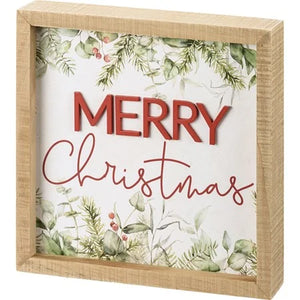 Primitives By Kathy - Merry Christmas Inset Box Sign