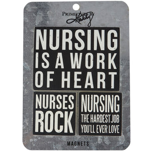 Primitives by Kathy - Nurses Rock Magnet Set