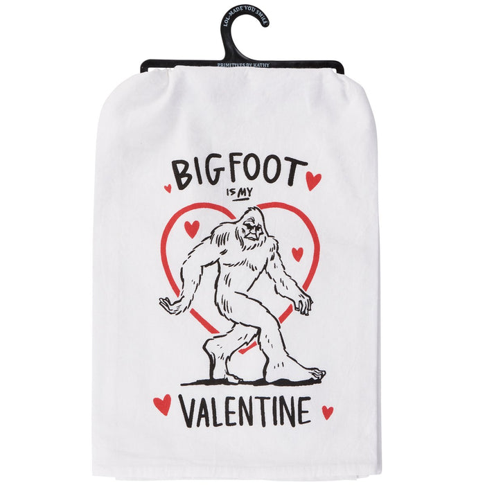 Primitives by Kathy - Bigfoot Valentine Kitchen Towel