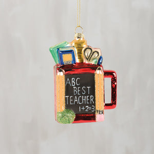 Primitives by Kathy - Best Teacher Glass Ornament