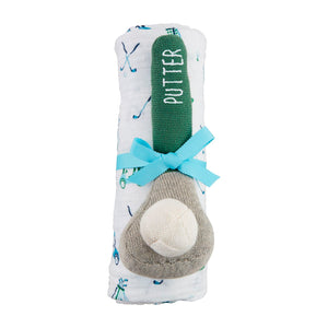 Mud Pie - Swaddle Blankets and Rattle (Assorted)