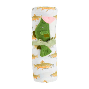 Mud Pie - Swaddle Blankets and Rattle (Assorted)