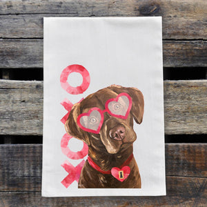 Hippie Hound Studios - Valentine's Day Animal Flour Sack Towels