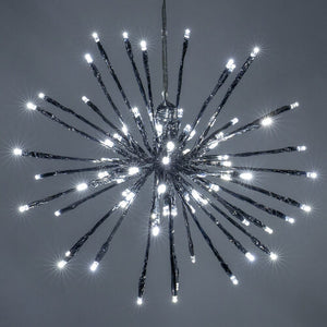 12" LED Starburst Lights -  Silver Branches, Cool Lights