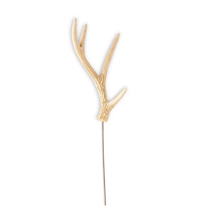 K&K Interiors - 15 Inch Light Brown Resin Single Antler Stem Pick
