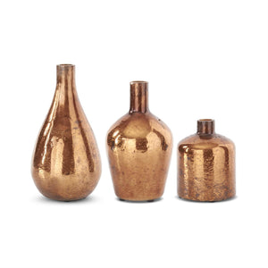 K&K Interiors - Antique Bronze Matte Glass Bottle Vases