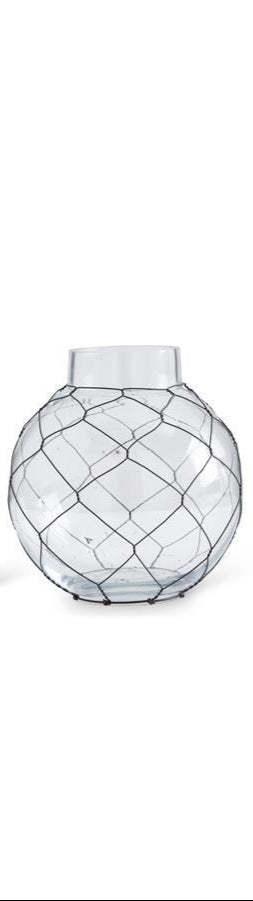 K&K Interiors - Glass Jars with Black Chicken Wire (Assorted)