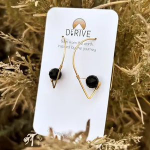 Derive Jewelry - Black Tourmaline Ear Threaders