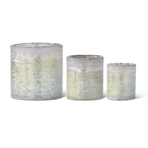 K&K Interiors - Light Green Matte Glass Cylinder Containers (assorted sizes)