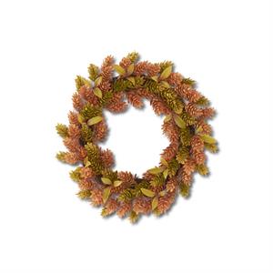 K&K Interiors - Orange & Green Hops Candle Ring - 9.75 in.