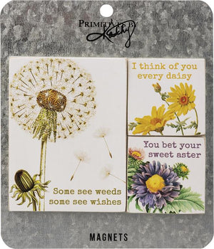 Primitives by Kathy - Some See Weeds Some See Wishes Magnet Set