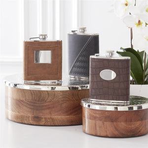 K&K Interiors - Assorted Leather Flasks