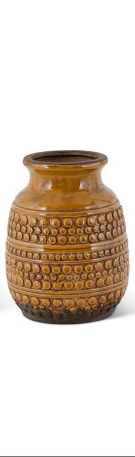 K&K Interiors - Golden Brown Bubble Textured Ceramic Vases (Assorted)