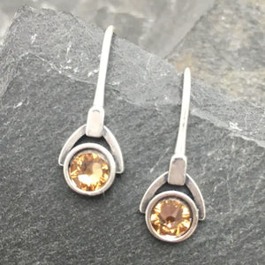 Elizabeth Jewelry - Silver Swarovski Crystal Cabochon Earring