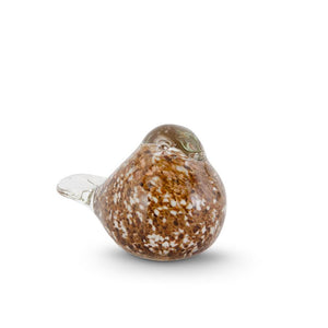 K&K Interiors - Beown & Gold Speckled Glass Birds (Assorted)