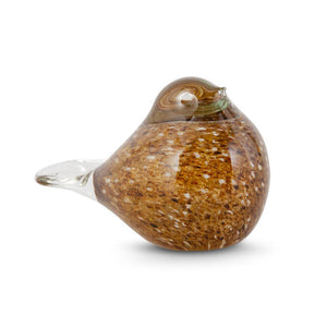 K&K Interiors - Beown & Gold Speckled Glass Birds (Assorted)