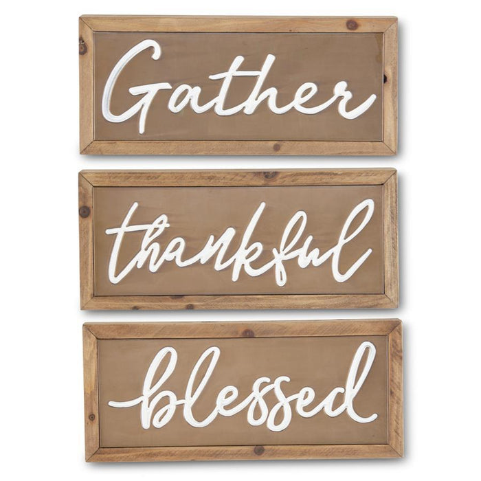 K&K Interiors - 11.5 in. Copper Wall Sign w/ Wood Frame (Assorted)