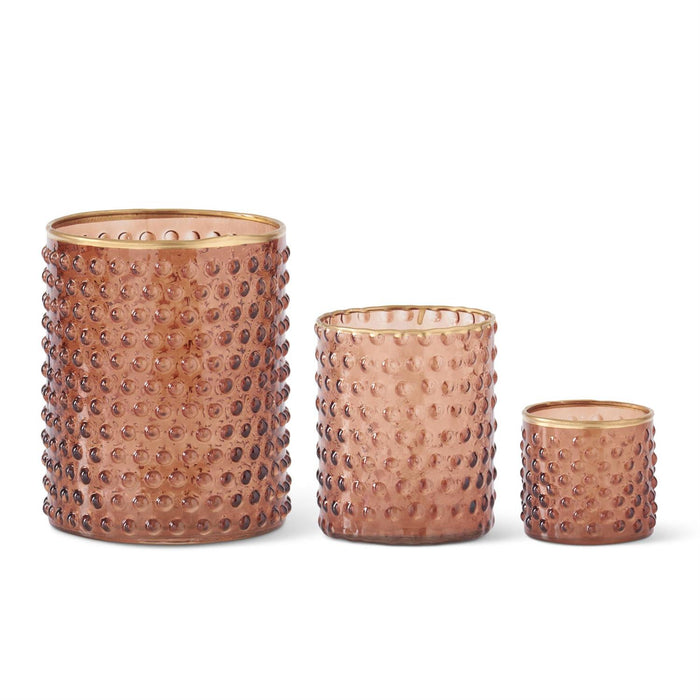 K&K Interiors - Brown Dot Embossed Containers w/Gold Painted Rim (various sizes)
