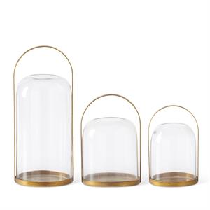 K&K Interiors - Round Gold Metal Lantern Candleholders (Assorted Sizes)
