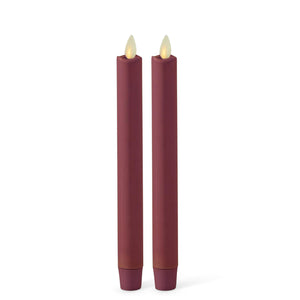 K&K Interiors - 2 Pack 6" Burgundy Wax Luminara Indoor Taper Candles