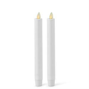 K&K Interiors - 2 Pack White Wax Luminara Indoor Taper Candles 1x9.5in