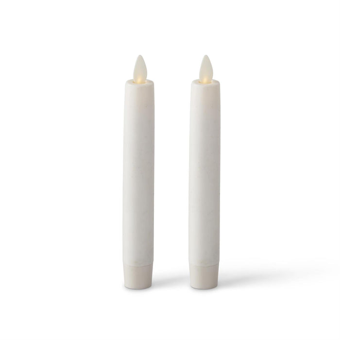 K&K Interiors - 2 Pack 6" White Wax Luminara Indoor Taper Candles
