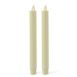 K&K Interiors - 2 Pack Ivory Wax Luminara Indoor Taper Candles 1x9.5in