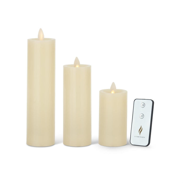 K&K Interiors - Ivory Wax Luminara Slim Indoor Pillar Candles