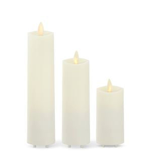 K&K Interiors - Off White Wax Luminara Outdoor Pillar Candles 2x8.75in