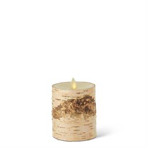 K&K Interiors - Birch Bark Wax Indoor Pillar Luminara Candles