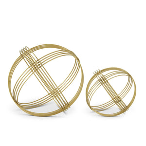 K&K Interiors - Gold Metal Ring Sphere (Assorted)