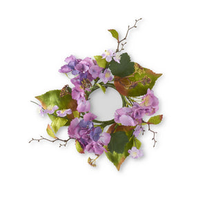 K&K Interiors - 14 Inch Hydrangea Candle Ring (Assorted Colors)