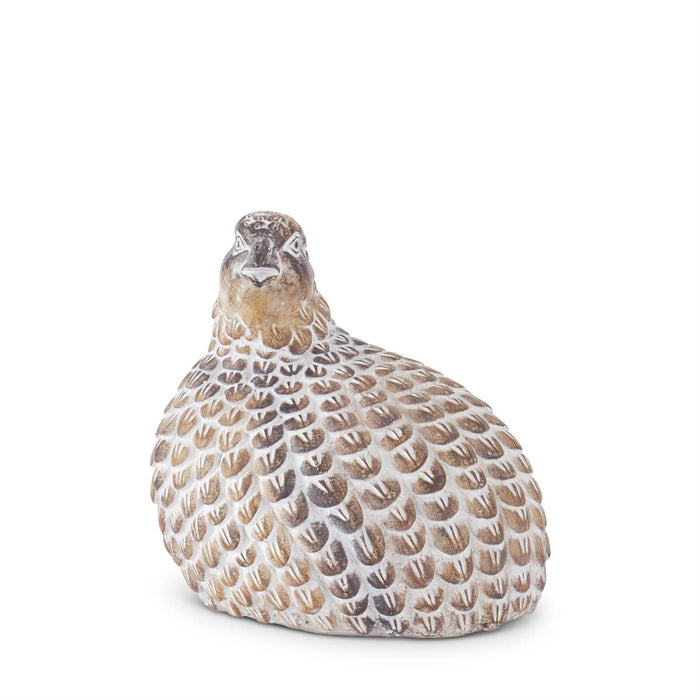 K&K Interiors - 6.25" Tan Whitewashed Resin Quail