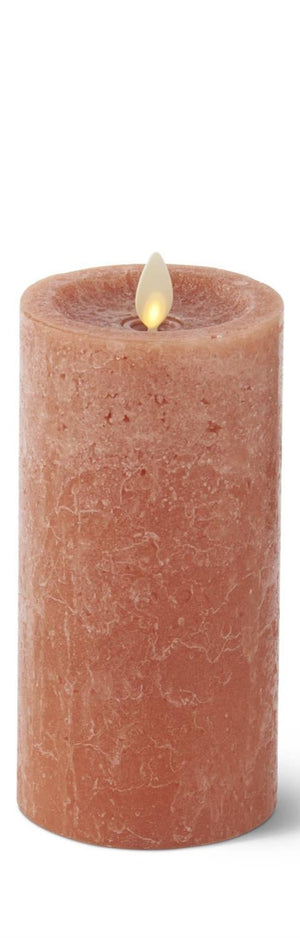 K&K Interiors - Light Brown Adobe Seaglass Wax Indoor Pillar Luminara Candles